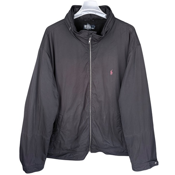 Polo Ralph Lauren Men's Black Hooded Jacket Fleece Lined 4XLT Big